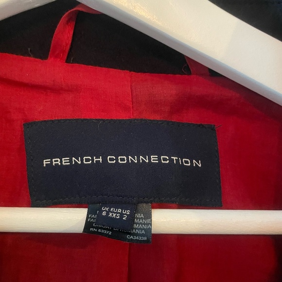 French Connection Double Breasted Navy Peacoat Size 2 wool blend - Picture 2 of 8